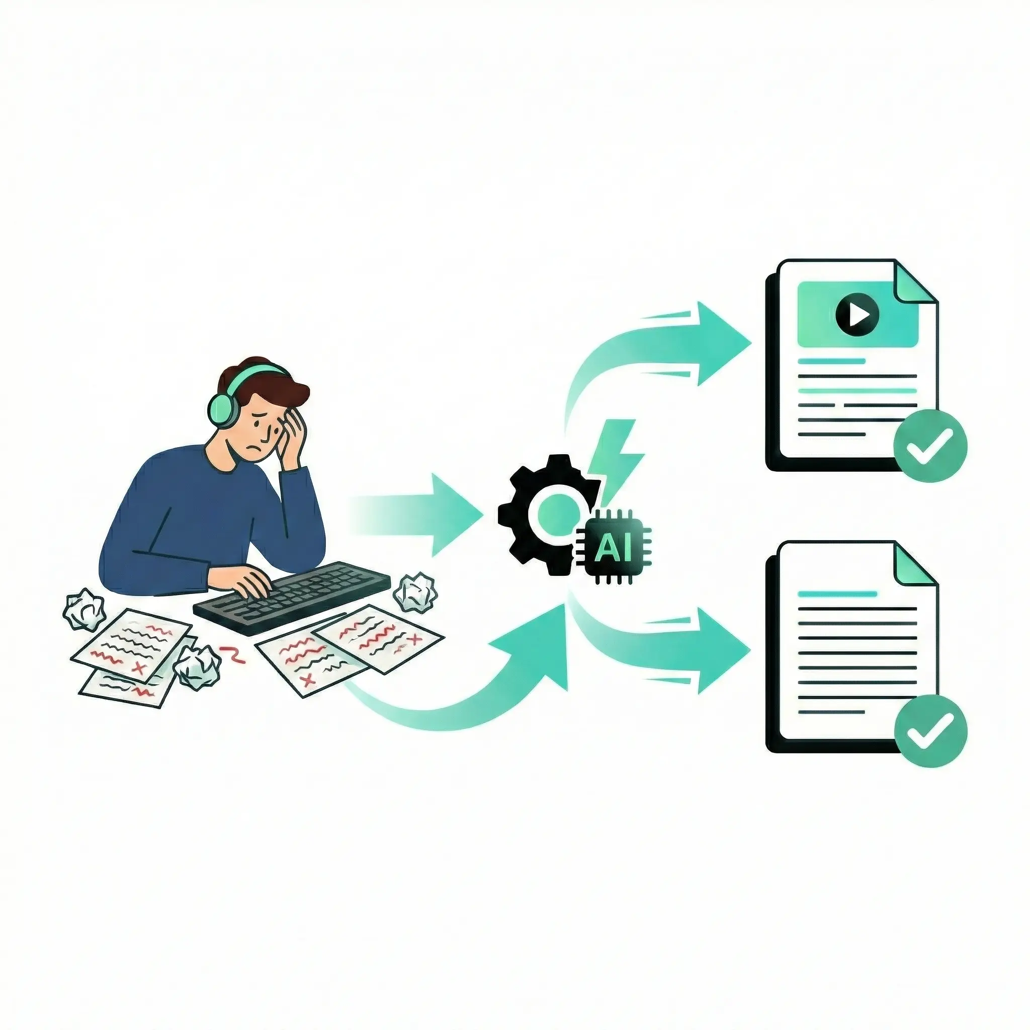 Manual typing vs AI speech to text