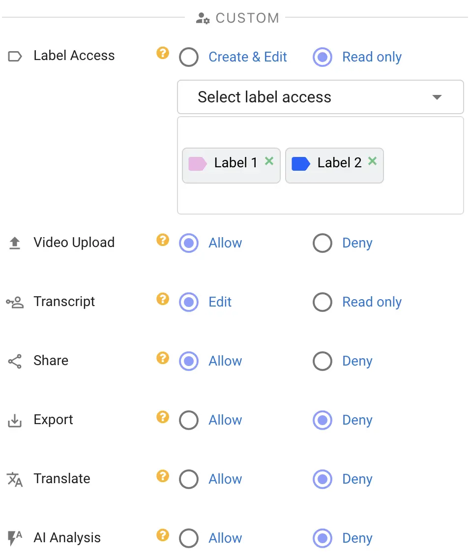 custom permission dialog