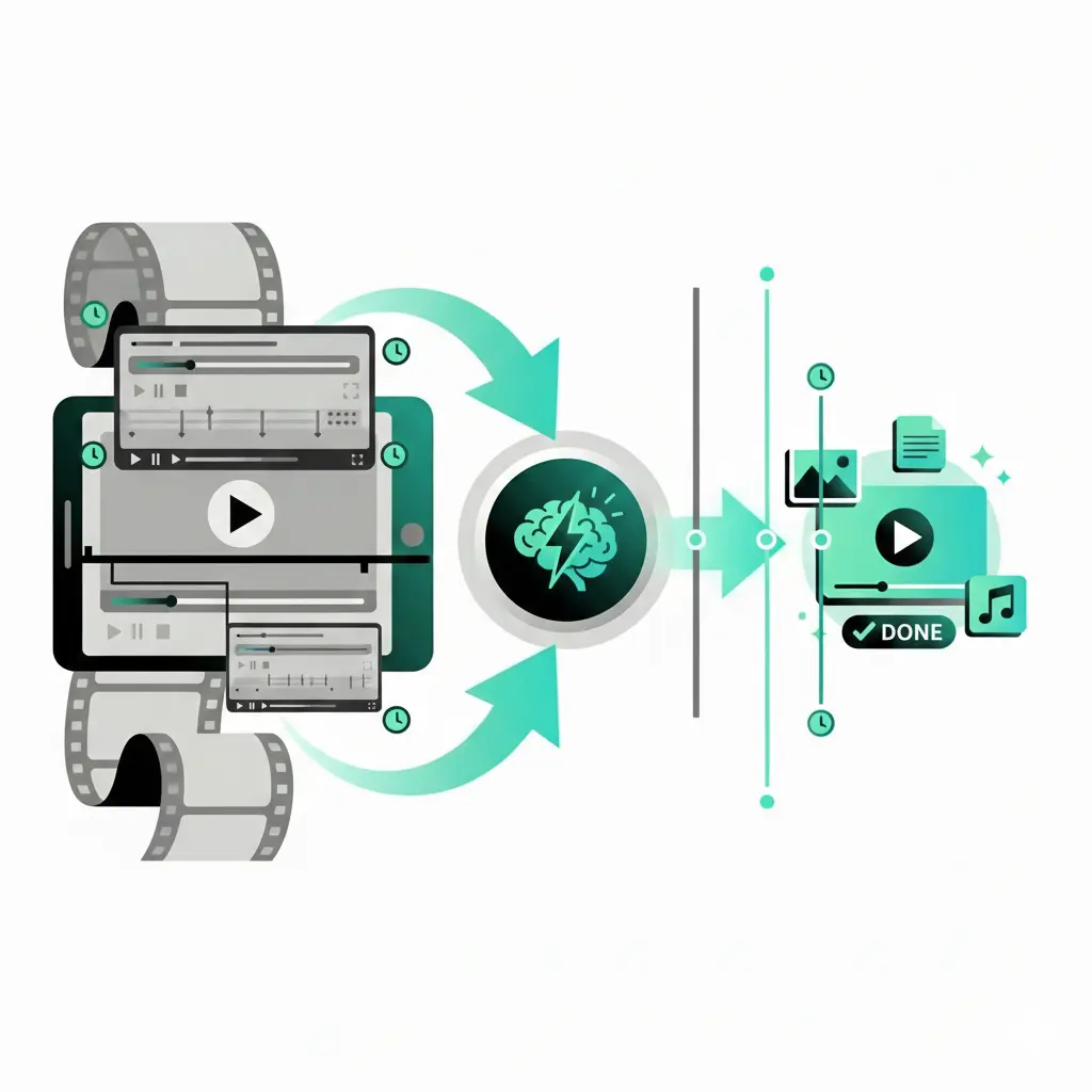 Ilustração da funcionalidade de alinhamento forçado com IA e time-coding