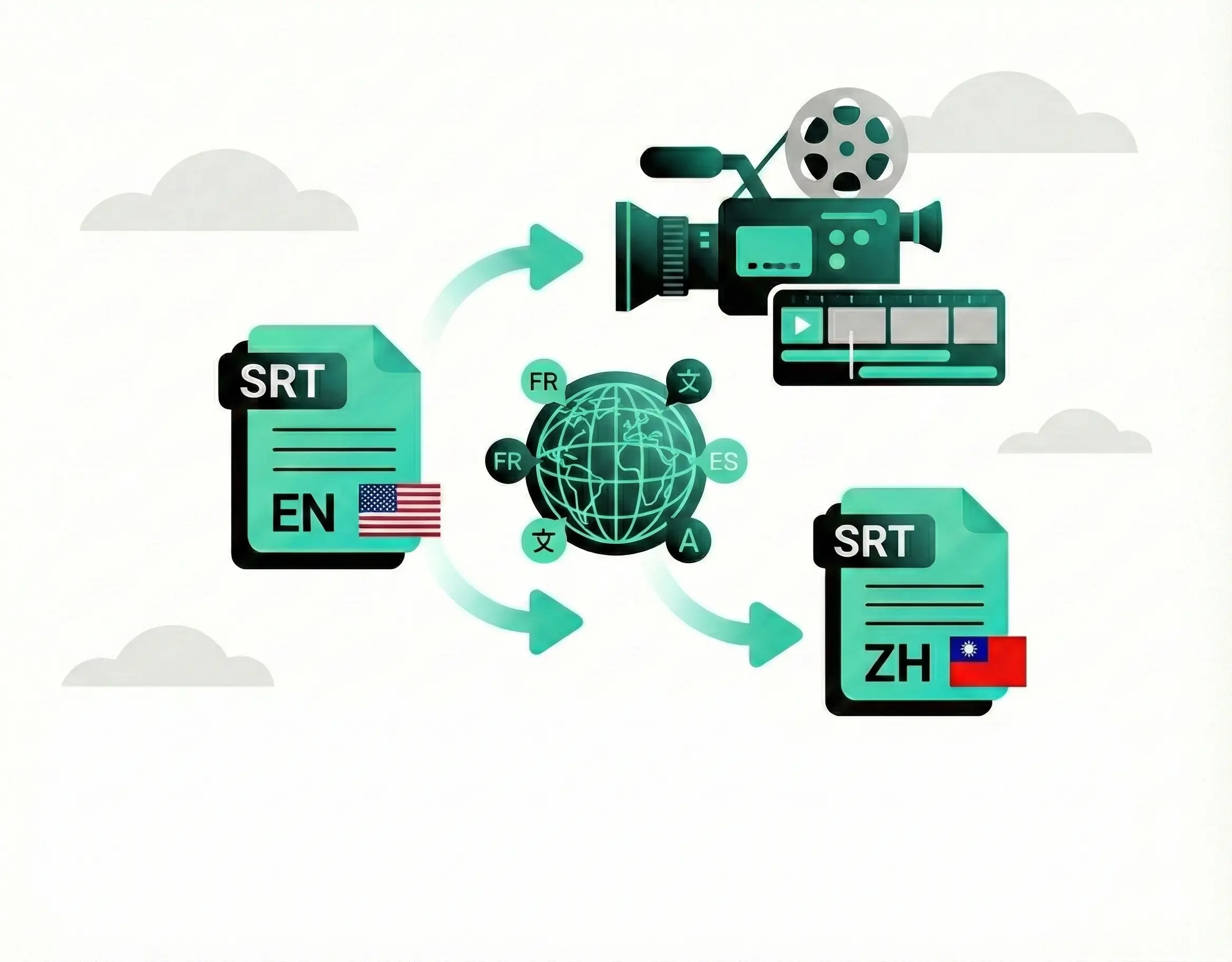 SRT translation for professional video production